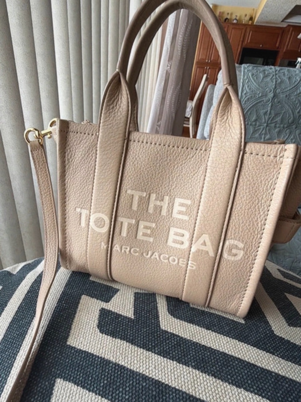 Marc Jacobs Beige Leather 'The Tote Bag' Top-Handle Tote